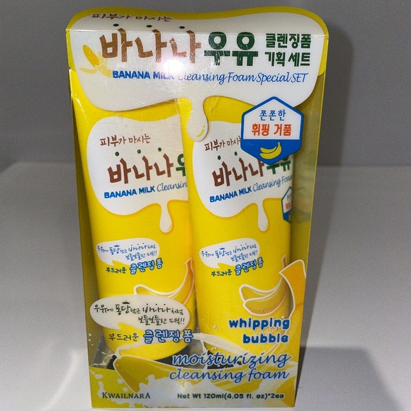 🍀 Kwailnara 🍀 Banana Milk Whipping Bubble Moisturizing Cleansing Foam NEW 🍀 - Picture 1 of 3
